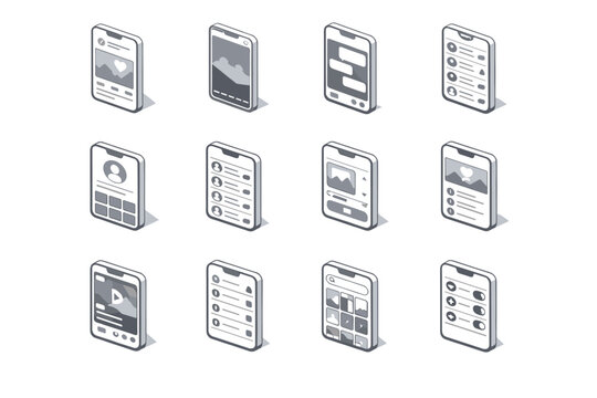 Followers generation simple live center vector screen layout image icon content comment