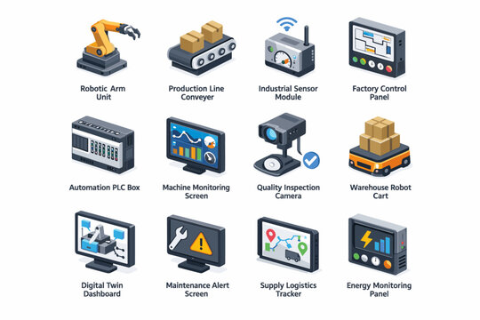 Box line icon icons warehouse vector dashboard smart inspection digital manufacturing twin