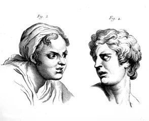 18th Century Facial Expressions Engraving from Diderot and d’Alembert Encyclopedie French Enlightenment Antique Print © BlackMac