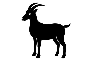 Fototapeta premium goat silhouette vector, goat black symbol, dairy goat vector silhouette 