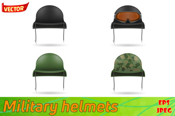 Obraz premium set icons military helmets vector illustration