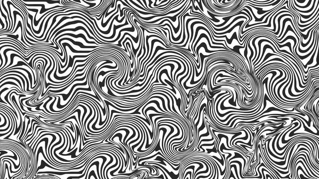 A patterned mass with spiral swirls moves across the screen.