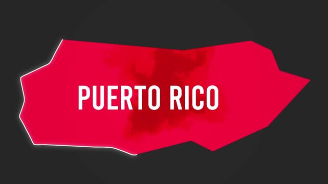 Puerto Rico 3D Map Animation With Glowing Line