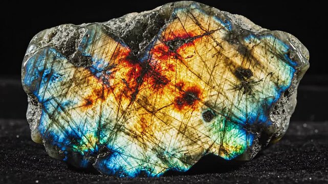 Rough Labradorite Gemstone with Vibrant Iridescent Flash