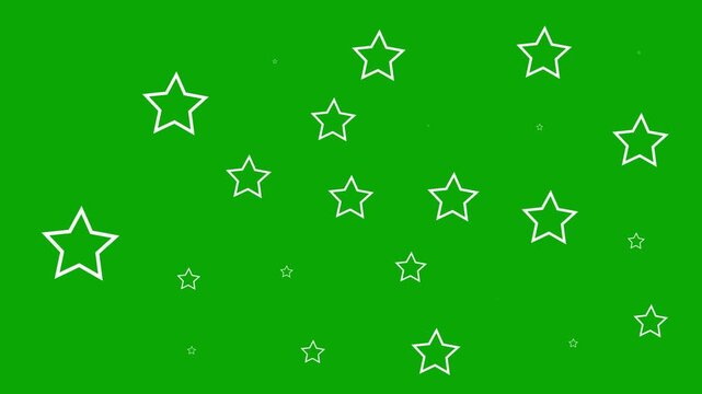 Sparkle star twinkle animation, glowing white stars blinking shine effect, glitter motion overlay sparkle, cartoon flicker stars animation, retro shine loop, green background, 4k