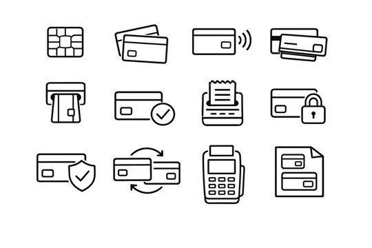 Chip symbol simple swipe credit reader vector card generation icon terminal payment