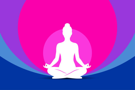 sagoma, donna, silhouette, meditazione, yoga, benessere, relax, rilassare, la mente, posizione yoga,