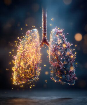 lungs with foci of infection