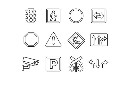 Vector generation sign simple work warning symbol speed crossing image icon pedestrian