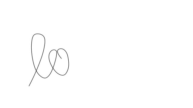 Animated self drawing of continuous line draw of Love and Paper Airplane   Full length one line animation. 4K