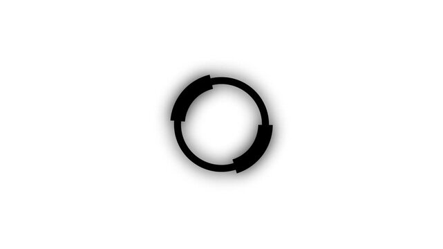 Loading circle icon, loading circle animation loading circle line animation on white screen background, loading icon for download progress, load game data, buffering process bar.