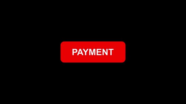 Click on payment button with computer arrow cursor, Button Click or press payment button on transparent background. Perfect for vlog assets. animation template for video editing 4k alpha channel