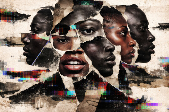 Artificial intelligence highlights and distorts human identity concept