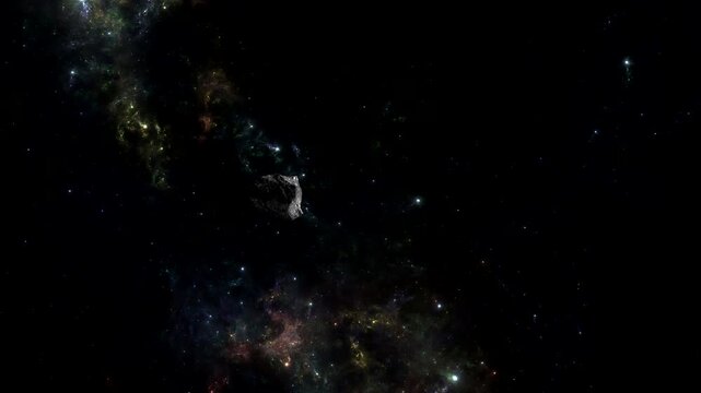 Majestic Deep Space Discovery: Two Celestial Objects Entering Frame. 
A view of deep space with billions of galaxies