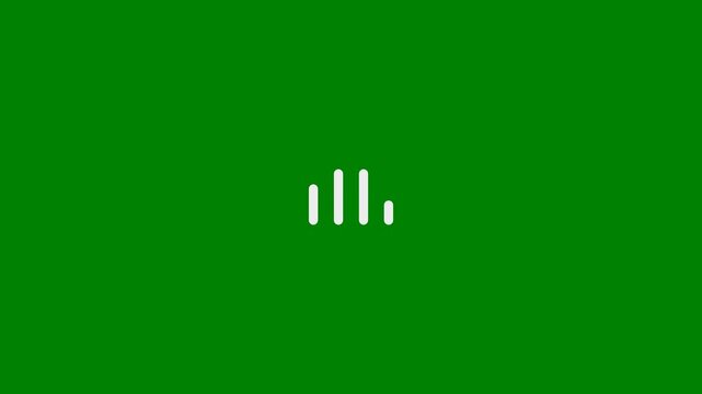 Equalizer Bars, Audio Equalizer, Sound Level Meter, Audio Visualizer - minimal motion graphics clip, Green Screen, foreground color 7.5% gray