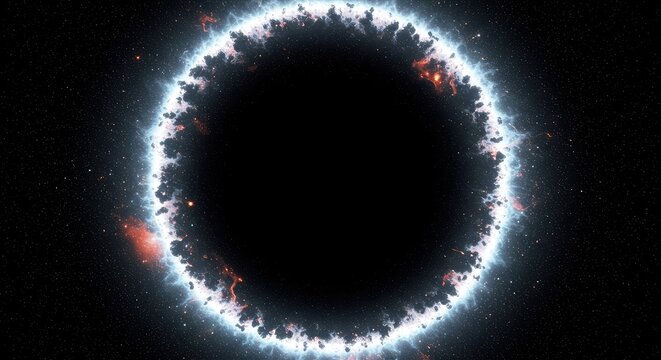 Abstract cosmic vortex displaying ultimate density and infinite unknown space. The massive dark point creates a powerful, mysterious singularity background, void, core, gravity