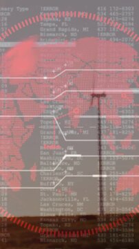 Vertical video: Expanding red overlay framing utility pole with crossarm and insulators, mapping