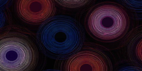 Colorful abstract spiral vortex with swirling circles and vibrant fractal patterns © md bahar