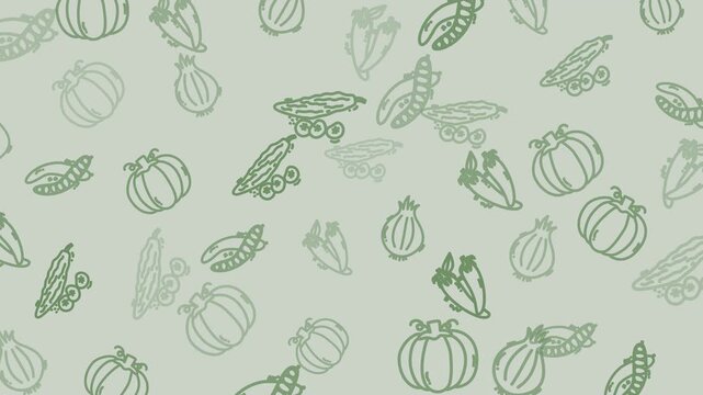 Repeating pattern of various vegetables in an abstract style. Perfect for food blogs, cookbooks, restaurant menus, and kitchen decor.