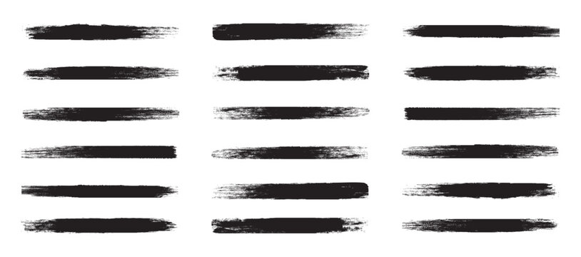 Big set of grunge black paint, ink brush strokes. Vector brush streaks pack marker ink strokes grunge. Vector illustrations.