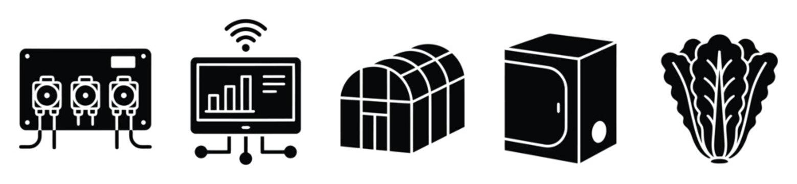 Smart farming technology for sustainable agriculture including control systems data monitoring greenhouses grow tents and hydroponic crops for modern plant cultivation