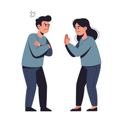 Fototapeta premium Angry Couple Arguing, Relationship Conflict, Disagreement, Frustration