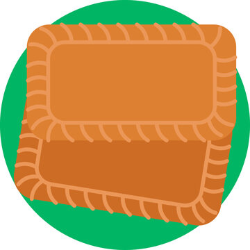 A stylized biscuit icon with decorative carvings and a golden-brown color, representing the iconic Dutch speculoos treat.