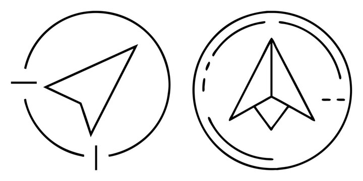 Two schematic vector navigation icons representing destination or map location
