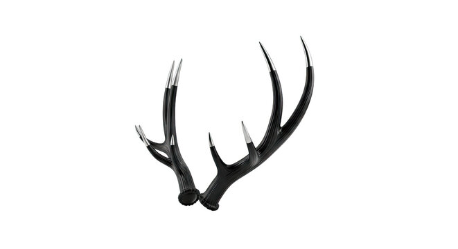 Polished Black Antlers with Silver Tips