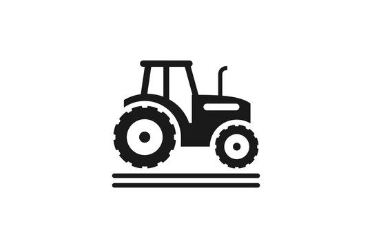Agricultural tractor icon for farming and heavy machinery concepts