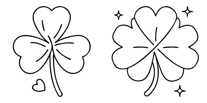 Doodlestyle illustration of two shamrocks, symbol of Ireland and Saint Patrick