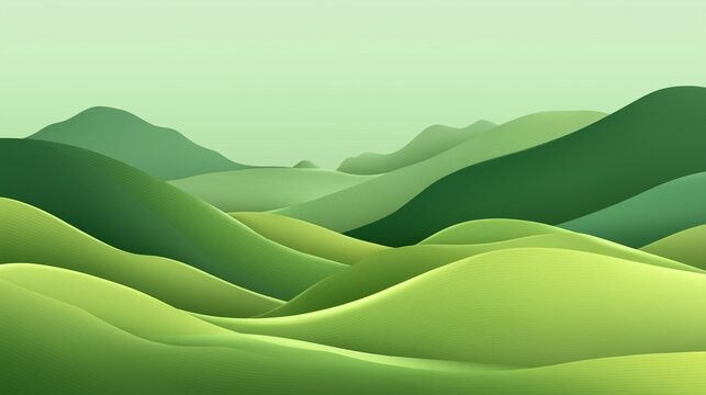 Smooth rolling green hills under a soft sky