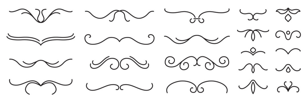 Set of vector decorative lineal elements