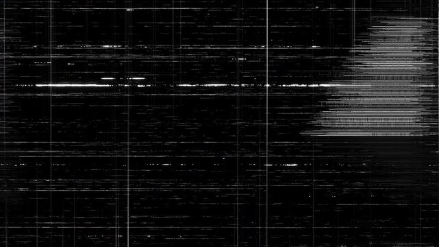 Abstract Black Digital Glitch Grid Interference horizontal vertical lines distorted grid interference, signal noise, data corruption high tech malfunction effect cyber themes, transitions, overlays 4K