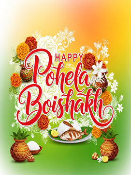 Celebrating the vibrant festival of pohela boishakh with traditional foods and decorations