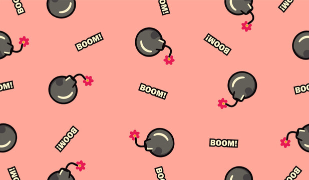 Bomb pattern background vector design