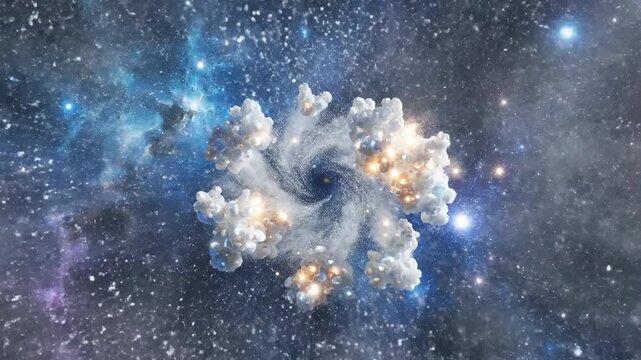 Cosmic Swirl of Exploding Nebula in Deep Space