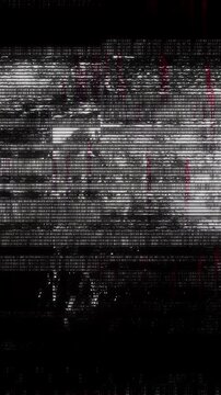 Static Signal Loss Glitch Interference static bands, broken signal fragments, and digital interference artifacts. Minimal cinematic signal loss tech transitions, suspense trailers, broadcast effects,