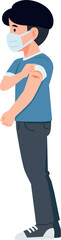 Obraz premium Man Showing Vaccination Bandage on Arm