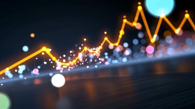 Abstract Colorful Data Visualization with Bokeh Background Effect