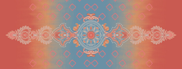 Seamless abstract red floral background design featuring a vintage vector pattern with ornamental flower elements and decorative mandala lace texture for elegant wallpaper art © LAST ART