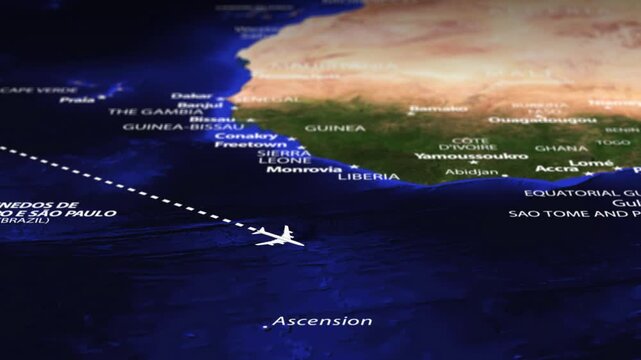 Flight From New York USA to Windhoek NAMIBIA with flag pins