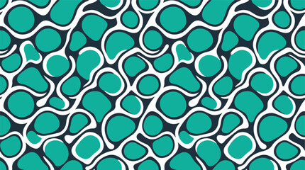 Obraz premium Teal Abstract Organic Cell Shapes Modern Minimalist Flat Design Seamless Pattern Background for Textile and Graphic Design