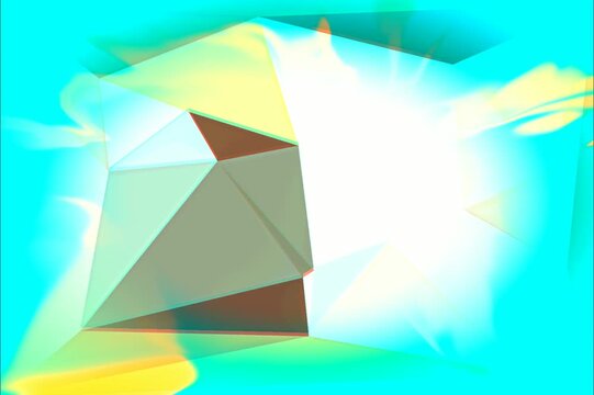 Abstract animated background featuring a colorful geometric low poly polygon pattern. The colors are distorted with a glitch effect. This file can be used as a vibrant background for music videos, VJ 