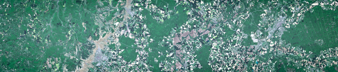 Fototapeta premium Europe, France, Dijon Burgundy Farmland on open data satellite data