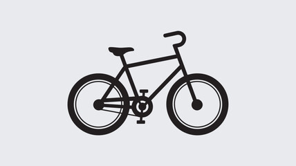 Obraz premium A simple black bicycle icon on a light gray background