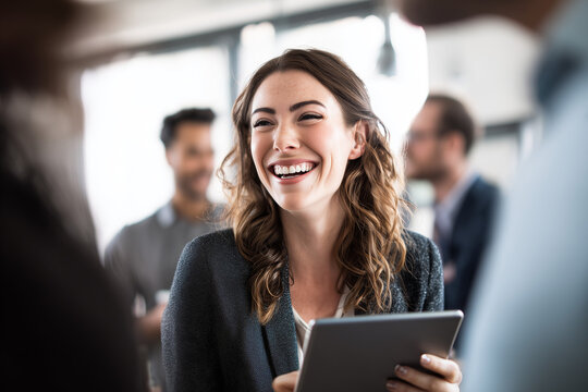 Professional woman female unit leader capable manager owner advocate global lively smiling focused empowering mature graceful steady enterprise meetup premium office network