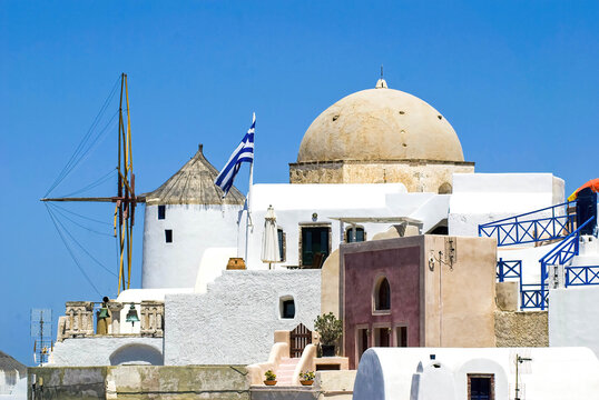 Windmil in Oia, Santorini Island, Greece