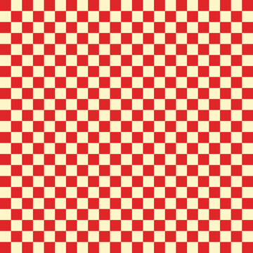 Red and Cream Checkered Seamless Pattern, Apple Theme Teacher Background, Classroom Grid Texture for School Decor and Digital Paper