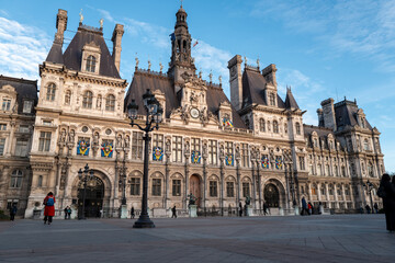 Obraz premium Hôtel de ville, mairie de paris en france